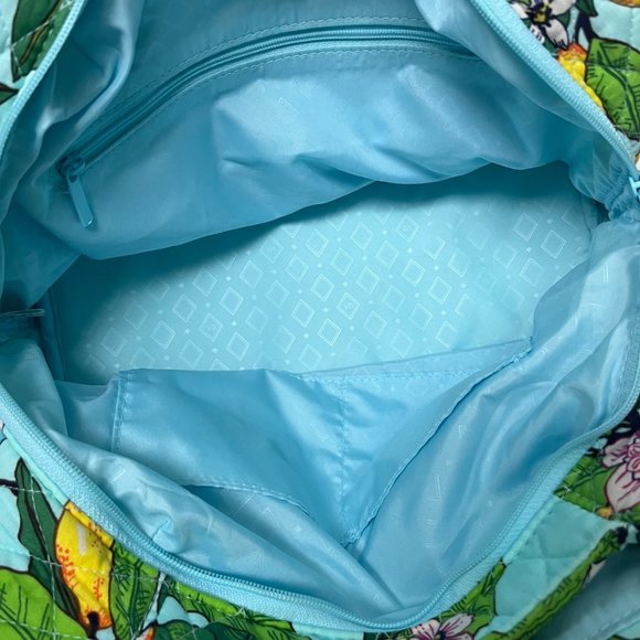 Vera Bradley Quilted Lemon Grove Triple Compartment Shoulder Bag - Picture 8 of 11